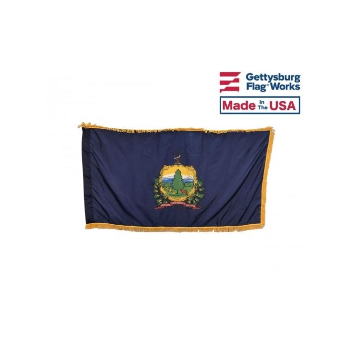 Vermont Flag, Nylon, Pole Sleeve & Fringe - 3x5'