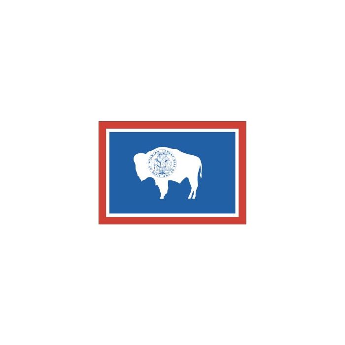 Wyoming Flag, Nylon, Header & Grommets - 12x18"